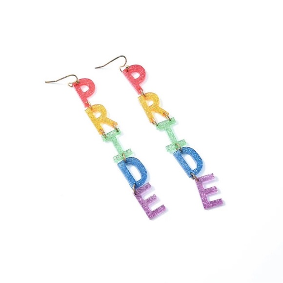 PRIDE Letter Earrings. - Picture 1 of 2
